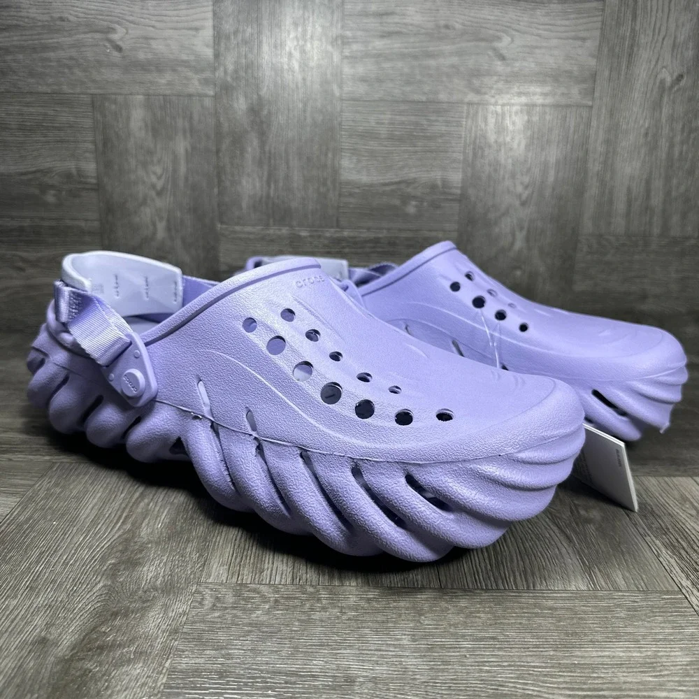 Crocs Echo Clog Mens Size 12 Purple Lavender Sporty Lightweight NEW 207937-5BN